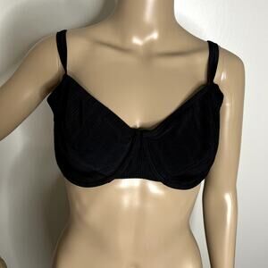 Vintage Christina Krista Black Textured Bikini Top